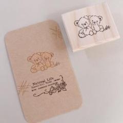 消しゴムはんこ　お座りくまちゃんはんこ　持ち手付きのサムネイル