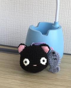 黒猫のあみぐるみキーホルダー
