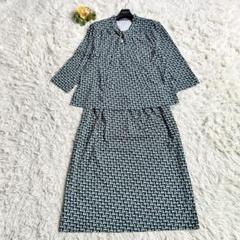 未使用級♡レリアン プラスハウス セットアップ ボウタイブラウス 総柄 13+