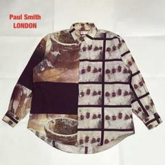 【人気】Paul Smith LONDON　総柄シャツ　ブドウ柄　80s　90s
