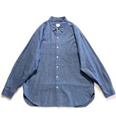 PHLANNEL SOL ストライプ長袖シャツ PHLANNEL SOL バンドカラー 長袖シャツ ストライプ コット