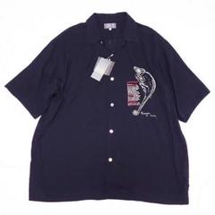 新品 ニコル NICOLE カメレオン レーヨン シャツ 黒 50