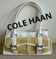 COLE HAANコールハーン　フリル付きホワイトベージュかごバッグ 2025年最新】コールハーン カラー：ベージュ系 かごバッグの人気