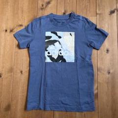 adidas 青 Tシャツ 130サイズ　子供　キッズ　サッカー　運動