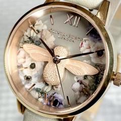 OLIVIA BURTON 蜂と虹デザイン 腕時計電池新品ピンクゴールド