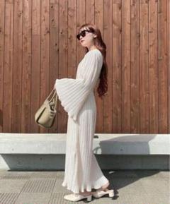【美品】Acka. dress one-piece マキシ丈 ベージュ 1番人気 セール】 【WEB・一部店舗限定】【ATELIER COLLECTION】コットン