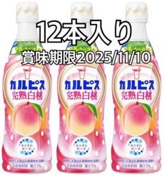 〈賞味期限１０月〉カルピス白桃　【１２本セット✨】　原液　希釈用　カルピス 楽天市場】カルピス 完熟白桃 原液 470mlペットボトル（12本入り
