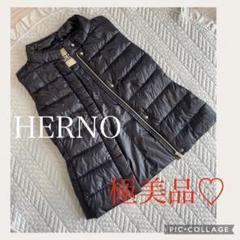 HERNO ヘルノ ダウンベスト ゴールドジップ ネイビーブラック