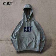 美品CAT CATERPILLARキャタピラー企業ロゴ刺繍スウェットパーカー古着