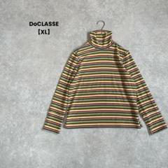 a1373＊DoCLASSE ボーダーハイネック　【XL】フリース　大きめサイズ
