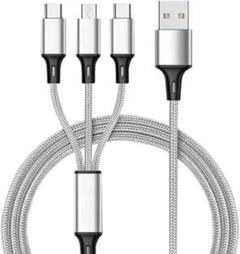 3本セット2m 充電ケーブル 3in1 マイクロUsbタイプ Cケーブル