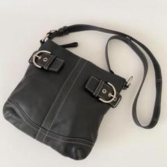 極美品 Coach ショルダーバッグ 2way レザー ブラック