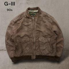 【G-III】A-2タイプフライトジャケットレザージャケット世界地図ブラウン