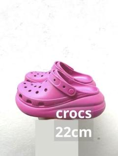セール⚫︎crocs⚫︎ピンクの厚底 M4 W6 22cm