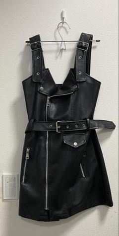 タグ付 Jazzkatze ジャズカッツェ 羊革 綿 ジャンパースカート 黒