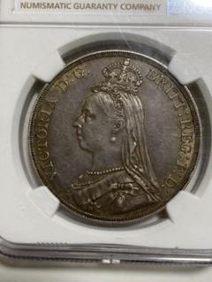 NGC AU50イギリス ヴィクトリア女王 クラウン銀貨(1889年) 古钱 NGC AU50イギリス ヴィクトリア女王 クラウン銀貨(1889年) 古钱