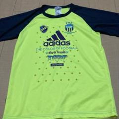 adidas ClimaLite Tシャツ 蛍光イエロー/ネイビー　160