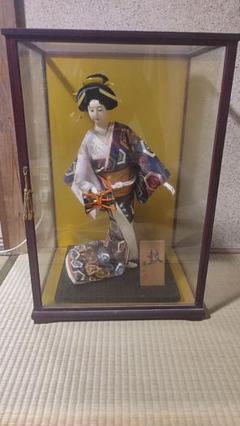 日本人形　伝統工芸品　鶴翔　名作　尾山人形　土台付き　ガラスケース別 値下げ )日本人形 翠仙作 鼓 / 尾山人形 芸者 ガラスケース付属