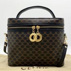 CELINE セリーヌ 2way バニティ ハンドバッグ マカダム サークル金具