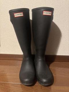 【新品.未使用】HUNTER ブラック 長靴 本体 箱入り 24-24.5 美品 HUNTER ブラック 長靴 箱付き（極美品】HUNTER ブーツ 黒