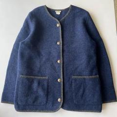 花刺繍 ウッドボタン チロルカーディガン - 古着屋