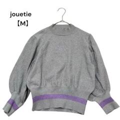 ジュエティ☆jouetieハイネックバルーンスリーブラメニット ショート丈　刺繍