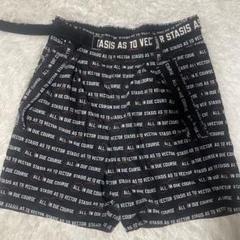 極美品/L相当　sacai ハーフパンツ　総柄　腰ベルト　 黒　サイズ03