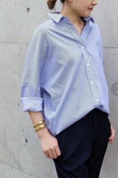 Deuxieme Classe シャツ　ストライプ　レーヨンシルク　シャツ　長袖 Deuxieme Classe(ドゥーズィエムクラス) / ドゥーズィエムクラス