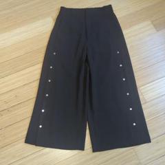 ザラ黒 ワイドパンツ スナップボタン付き