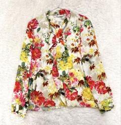 ZARA ブラウス ボウタイ　花柄　派手　モロッコ製　風景画