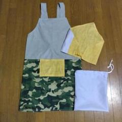 値下げしました。新品　130〜140 キッズエプロン&三角巾