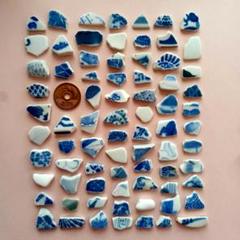 シー陶器1935 ☆小サイズ　藍色☆　アート　金継ぎ