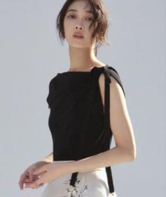 新品　フレイアイディー　アシメネックドレープニット　黒 GRACE CONTINENTAL 【30％OFFセール】FWNT251125,FRAYI.D,フレイ