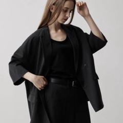 CLEL】バックブラッシュドTR ダブルブレスト半袖テーラード