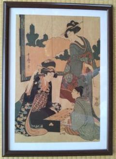 独特な 【送料無料】 喜多川歌麿.浮世絵 (額入)Japaneseukiye メルカリ - 絵画
