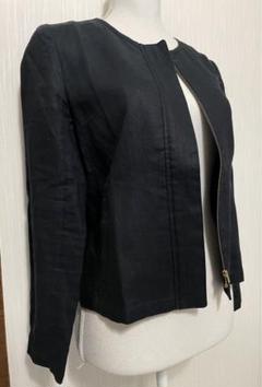 spic & span ノーカラージャケット　プルオーバー　黒 spic & span ノーカラージャケットプルオーバー黒