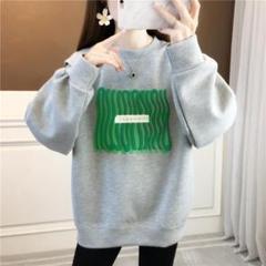 スウェットシャツ　トレーナー　カジュアル　オーバーサイズ　トップス　グレー　XL