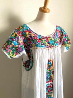 ヴィンテージサンアントニーノ手刺繍ワンピ/メキシコ/オアハカ