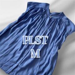 PLST サテンギャザーフレンチスリーブブラウス