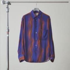 NVRFRGT　DISTORTEDSTRIPEDSHIRT サイズ2 ブルー