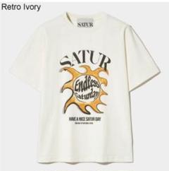 【韓国限定】SATUR セター　Tシャツ 半袖 ホワイト 新品未使用タグ付き 韓国限定】SATUR セター Tシャツ 半袖 ホワイト 新品未使用タグ