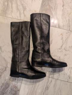 【美品】CORSO ROMA9 セミスクエア　ワイドシャフト　ロングブーツ　38 美品】CORSO ROMA9 セミスクエアワイドシャフトロングブーツ38