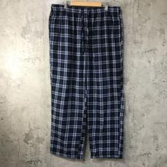 yz137古着　チェックパンツ　パジャマパンツ　紺　水色　白　90s Y2K