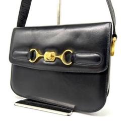 美品　セリーヌ　ショルダーバッグ　ホースビット　マカダム金具　ターンロック　黒
