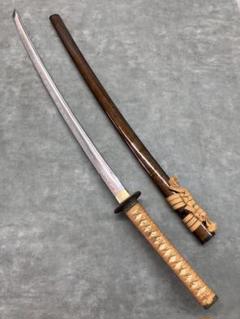 ②【模造刀/居合刀】長刀 金属製　鍔　武具　コレクション　 一点もの