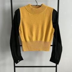 Snidel スナイデル ニット 袖シフォン プルオーバー