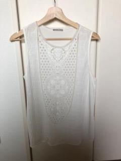 ザラ タンクトップ 刺繍 柄 夏