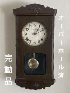 完動・美品〉名古屋時計吉村富三郎宮型ゼンマイ振り子時計