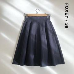 送料無料 百貨店 希少✨ 38 ウール シルク フレア タックスカート フォクシー スカート