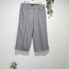 【アンナヴィータ】ワイドパンツ クロップドパンツ グレンチェック　ウエスト70